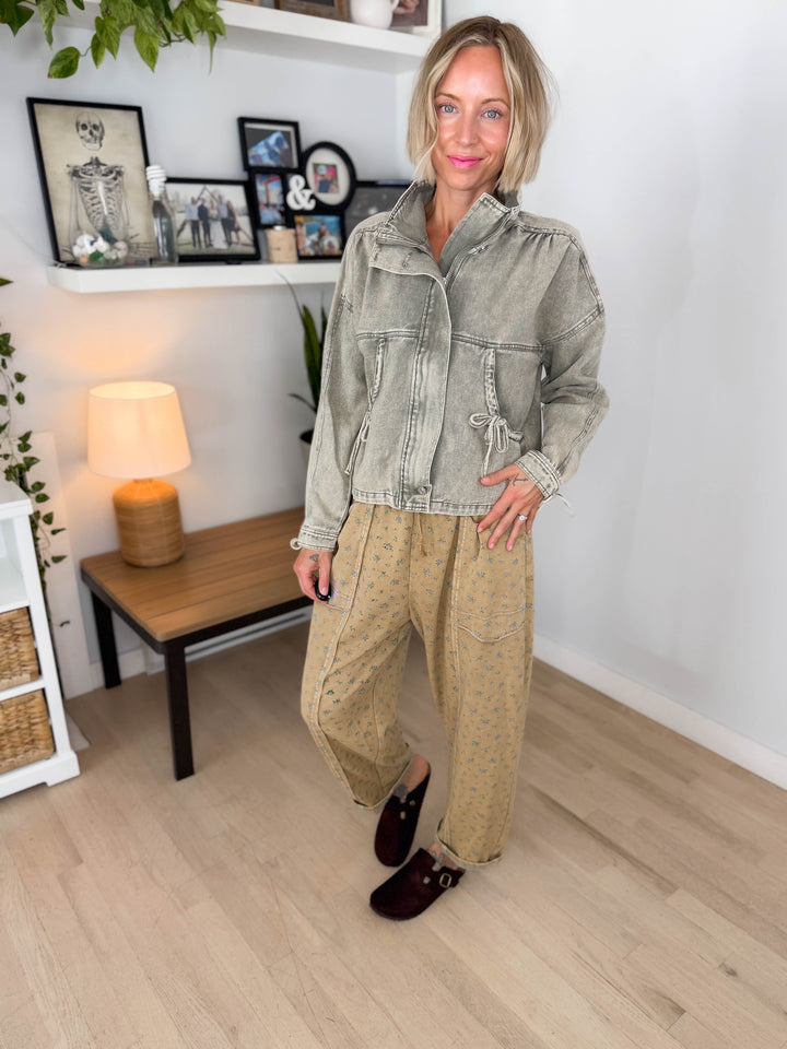 Cella Tie Ribbon Jacket- VINTAGE OLIVE