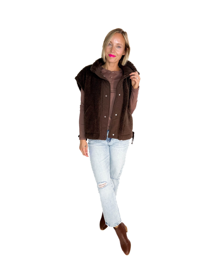 Toasty Sherpa Vest- BROWN