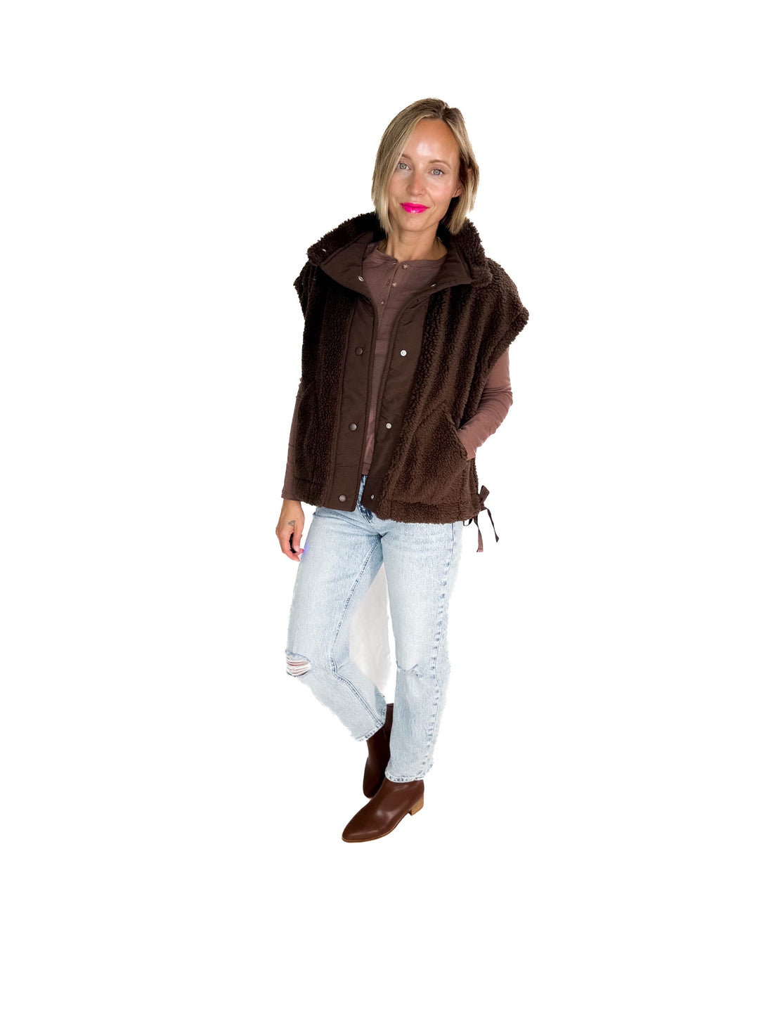 Toasty Sherpa Vest- BROWN