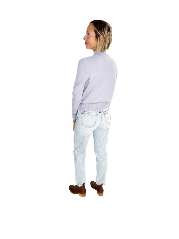 Susan Ultra Soft Mockneck Sweater- PEWTER