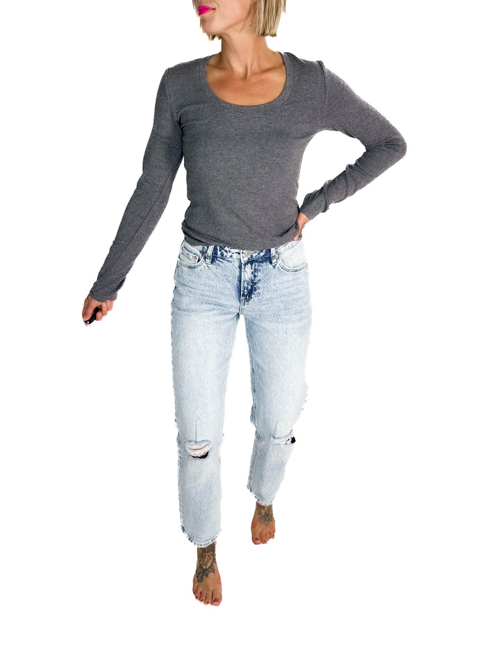 MICA Legacy High Rise Straight Leg Jean- LIGHT WASH