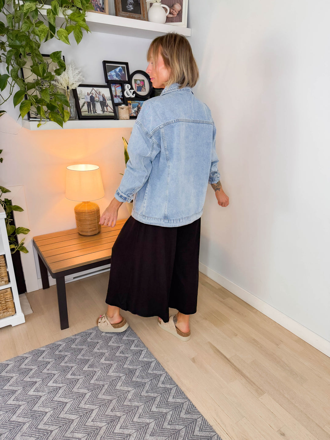 Marisol Washed Denim Jacket- LIGHT/MEDIUM DENIM