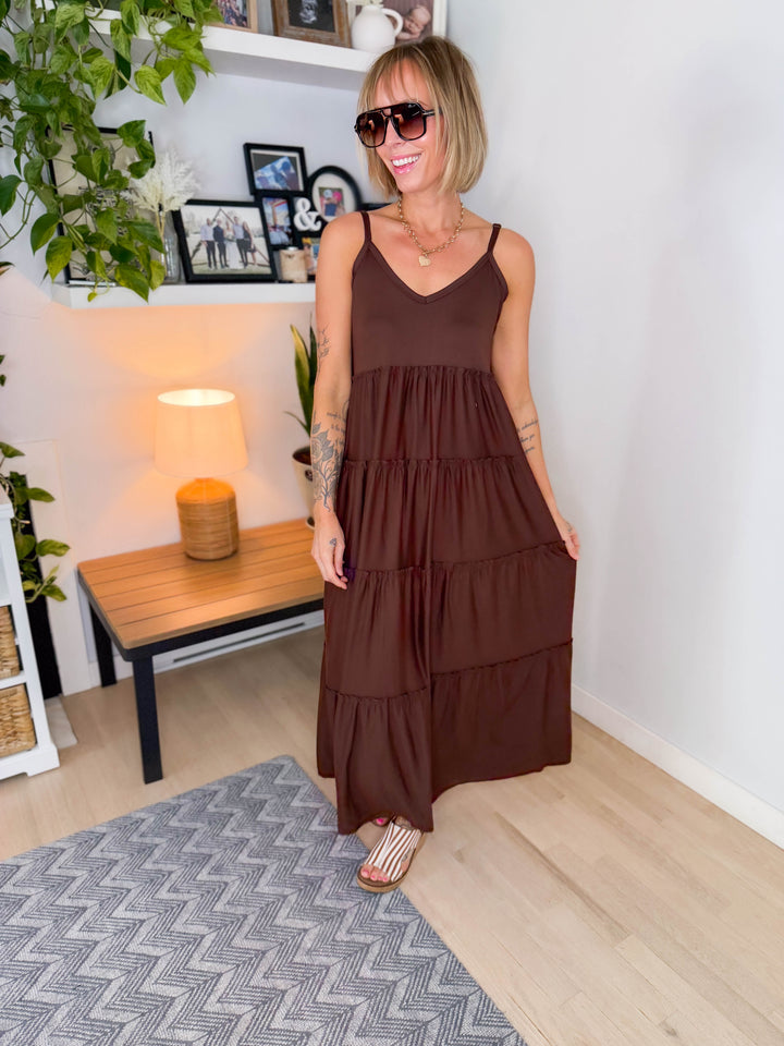 Yumi Maxi Dress- MAHOGANY-FINAL SALE