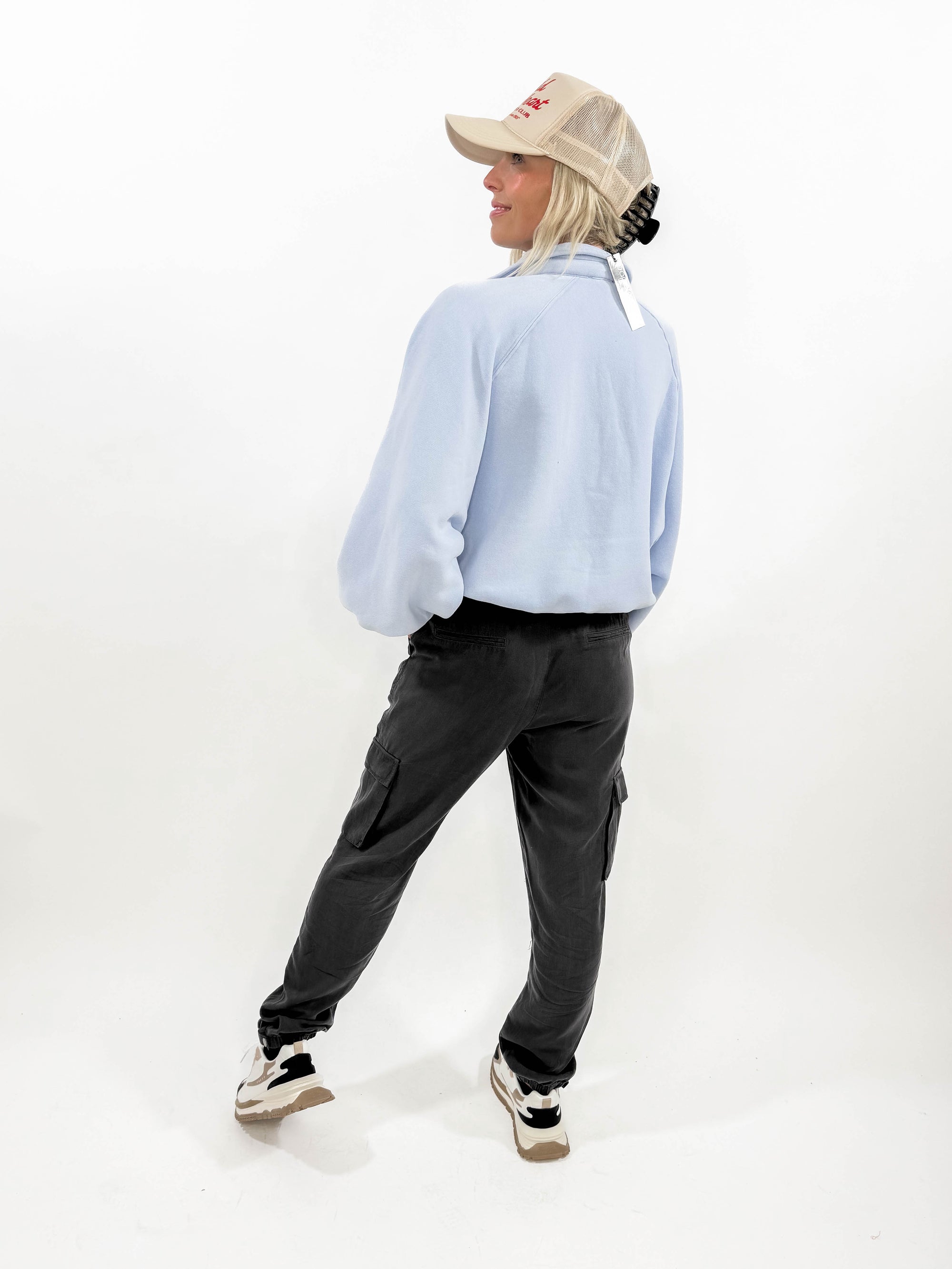 Piper Snap Button Pullover- PERIWINKLE BLUE-FINAL SALE
