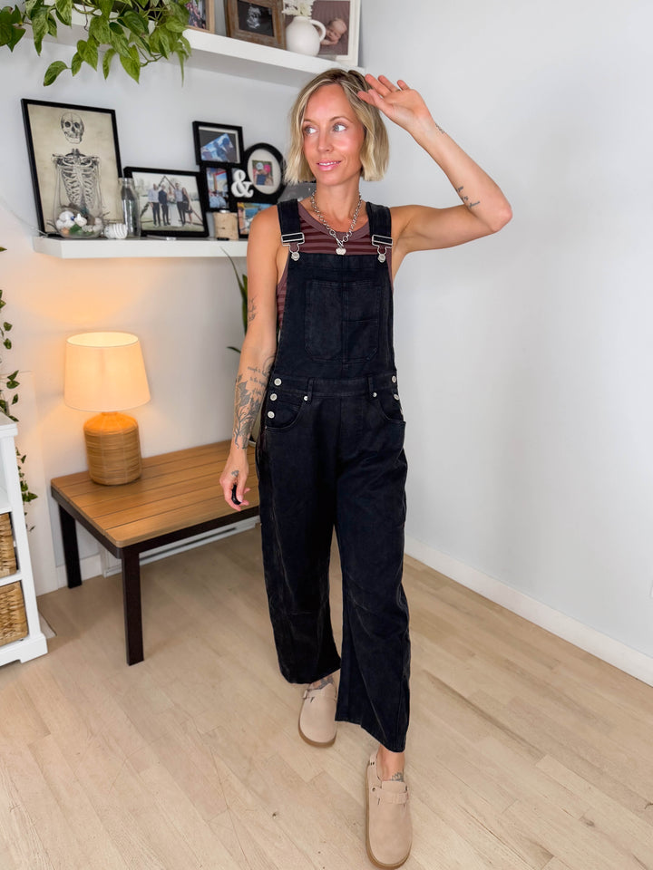Perry Barrel Overalls- ASH BLACK