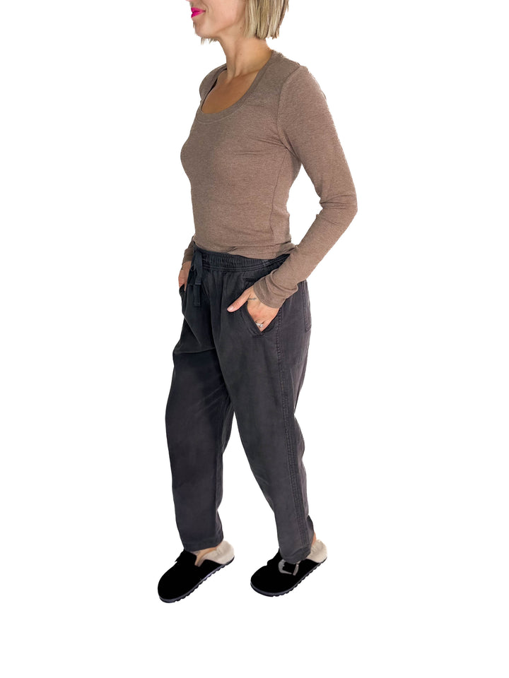Verta Tencel Blend Tapered Pants- DARK CHARCOAL