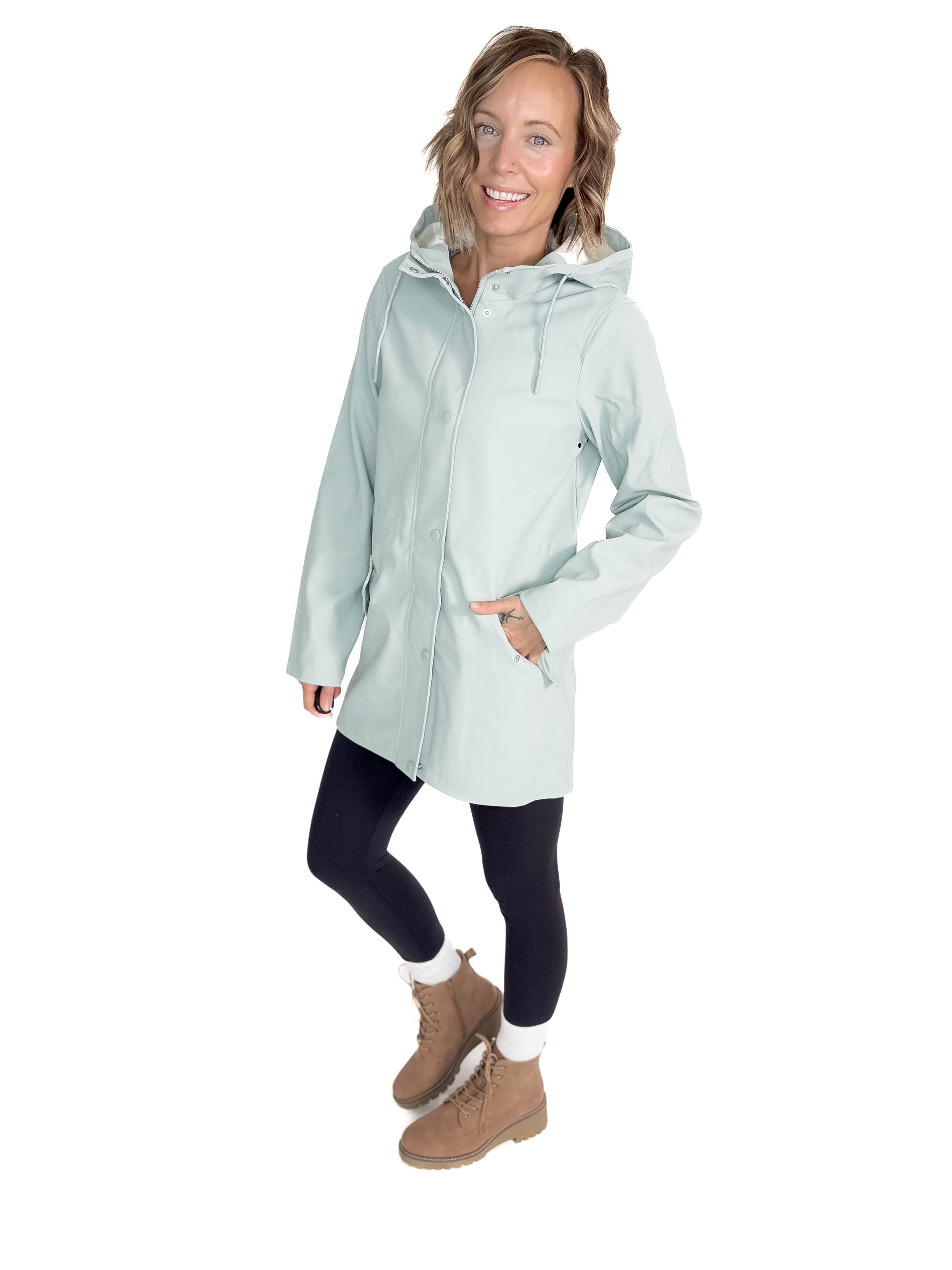 VERO MODA Sitka Rain Jacket- GRAY MIST