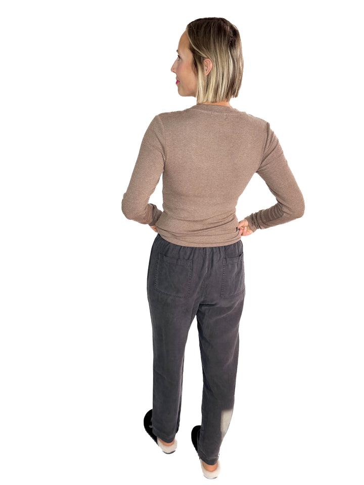 Bella Ultra Soft Classic Ribbed Scoop Neck- NUTELLA