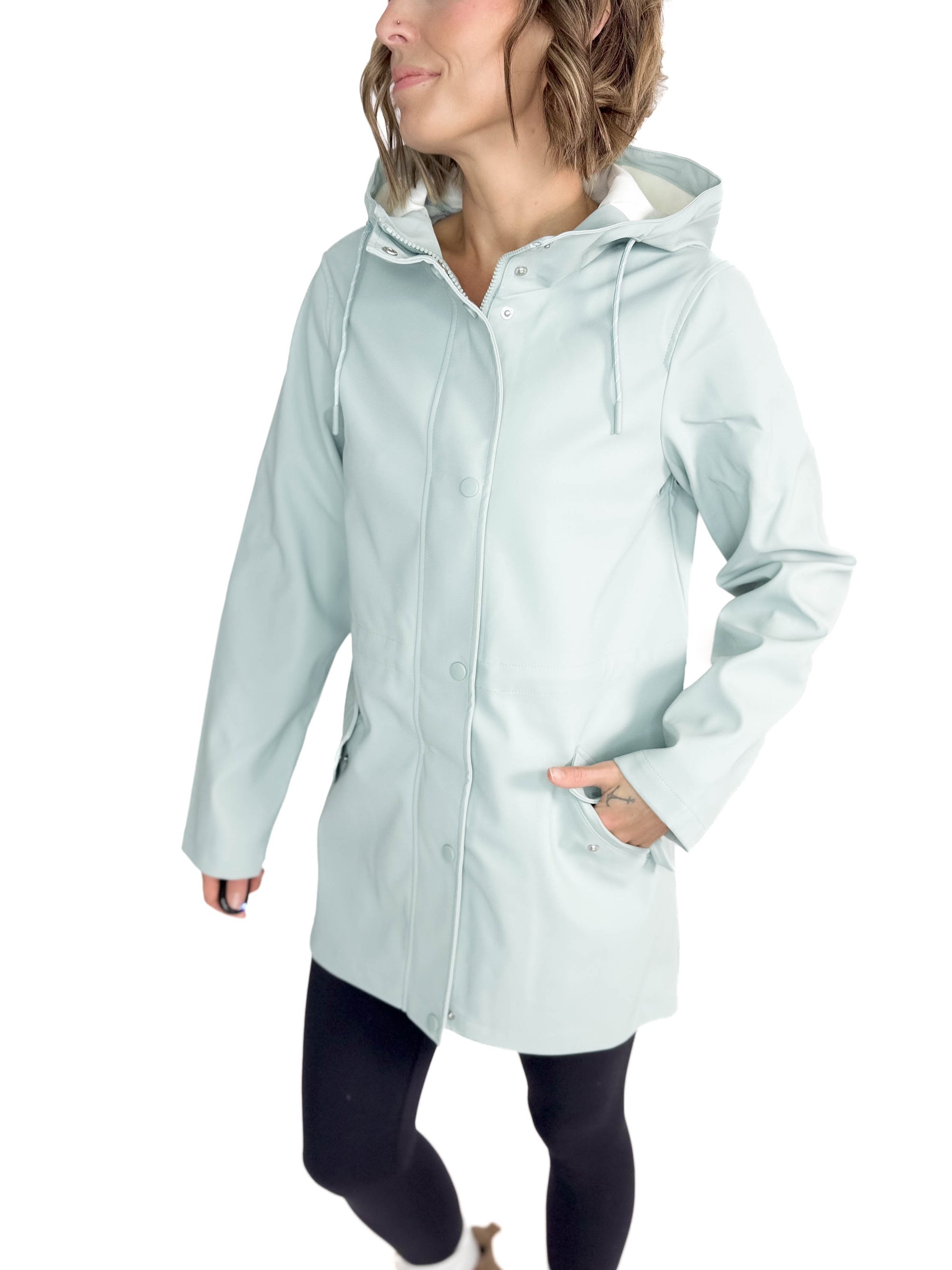 VERO MODA Sitka Rain Jacket- GRAY MIST