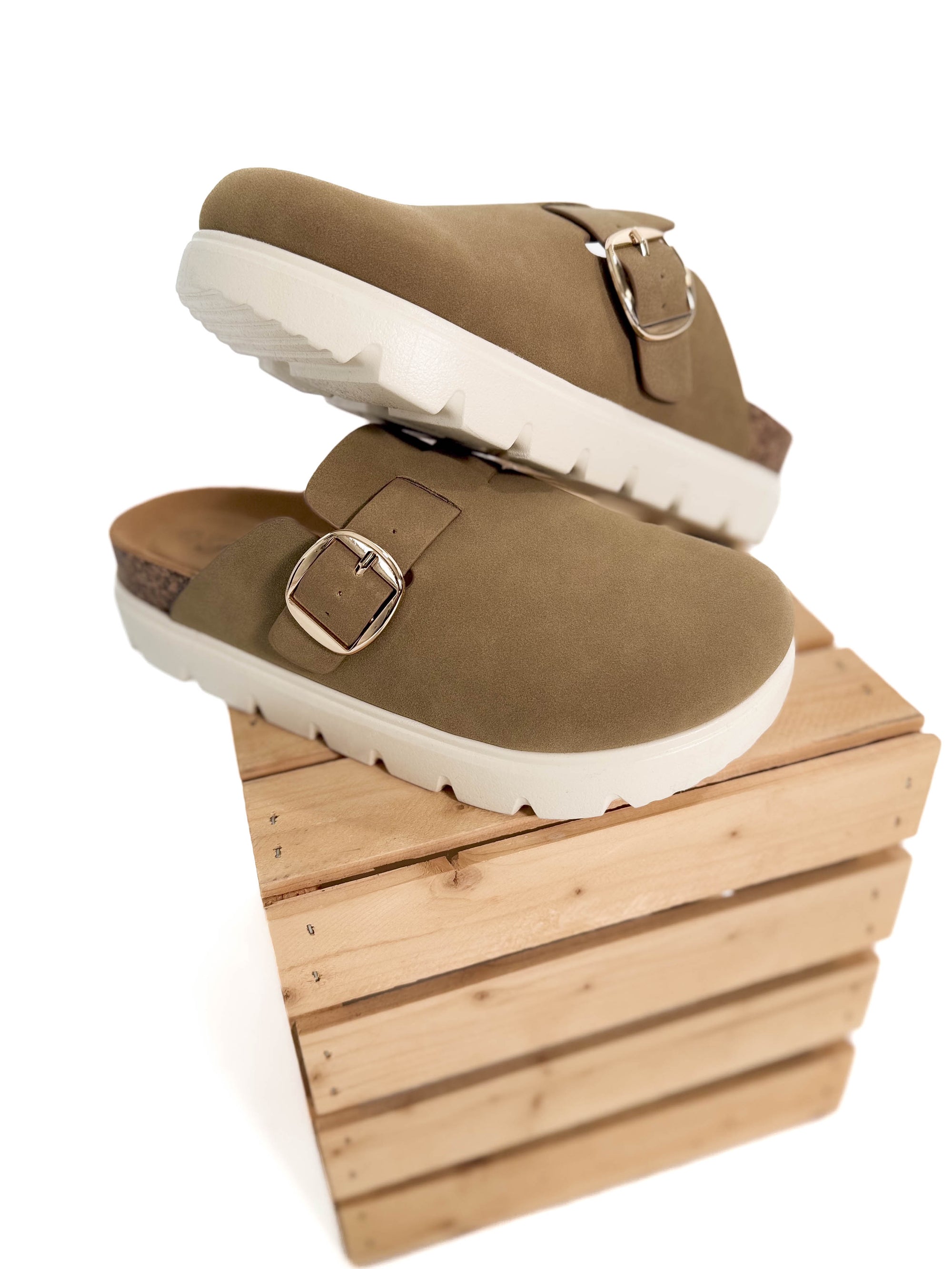 Trudy Platform Clog- TAUPE