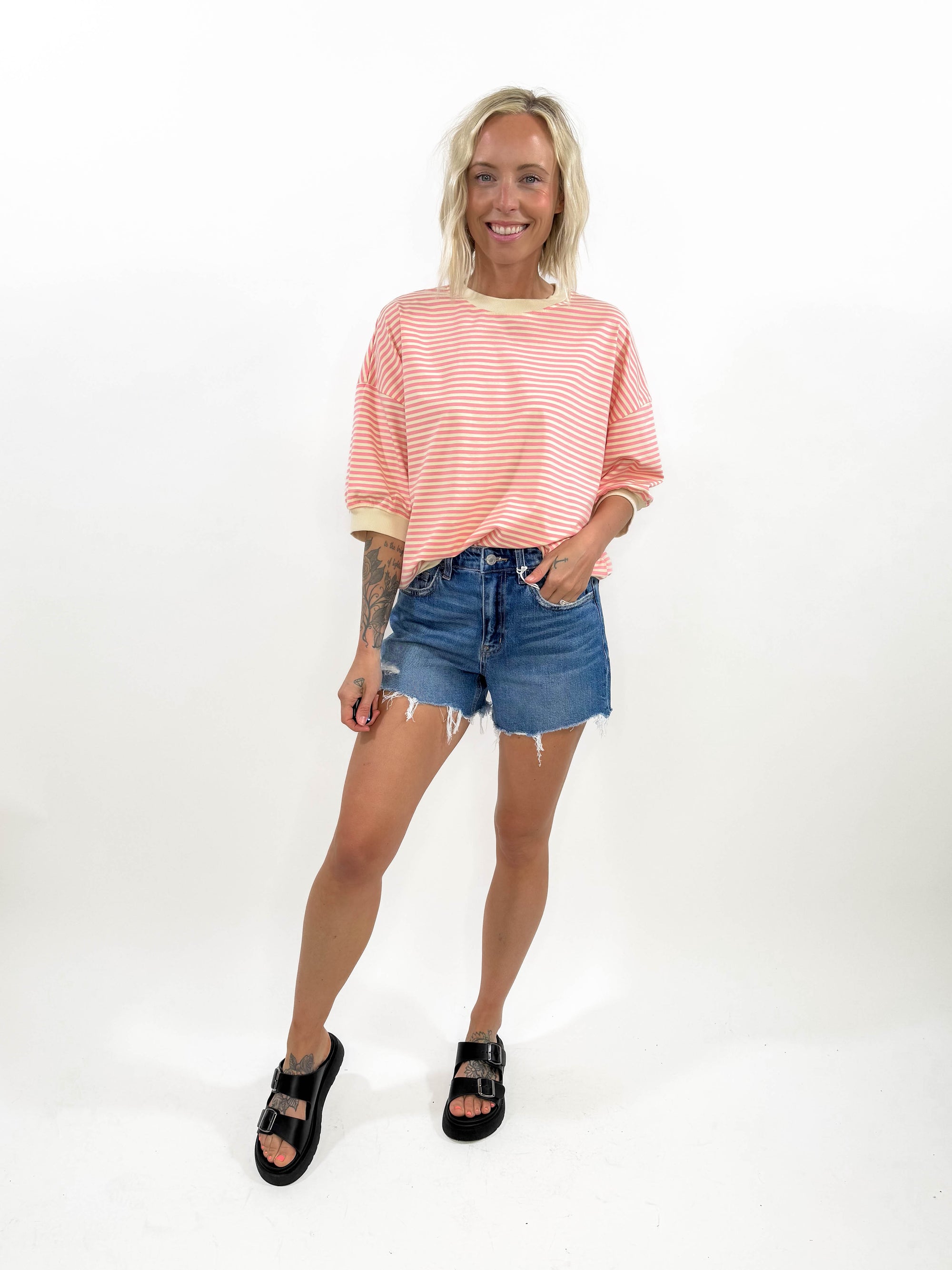 Kristy Crewneck Sweater Top- Cotton Candy