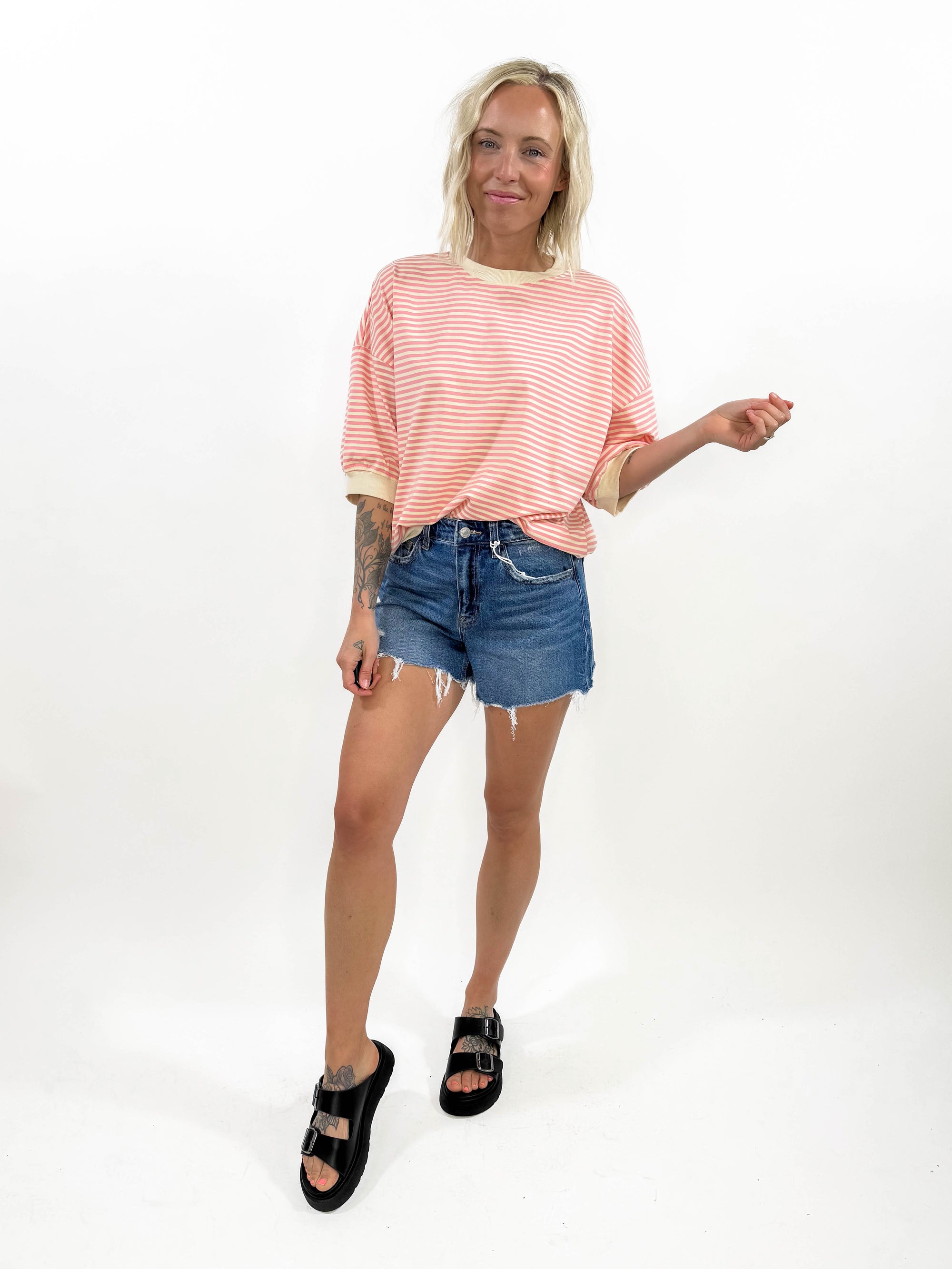 Kristy Crewneck Sweater Top- Cotton Candy