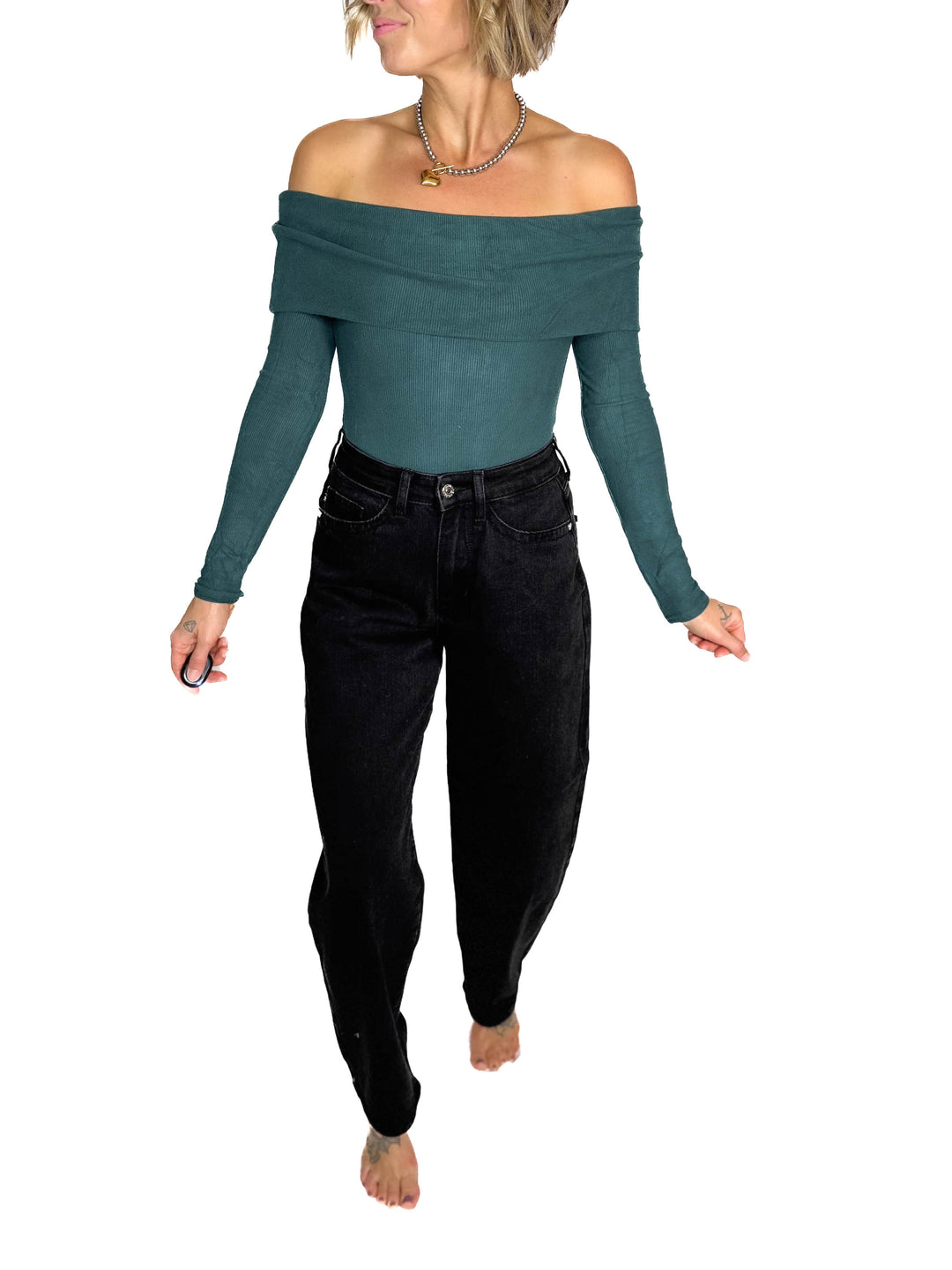 Marlow Rigid Magic High Waisted Trouser Jeans- BLACK