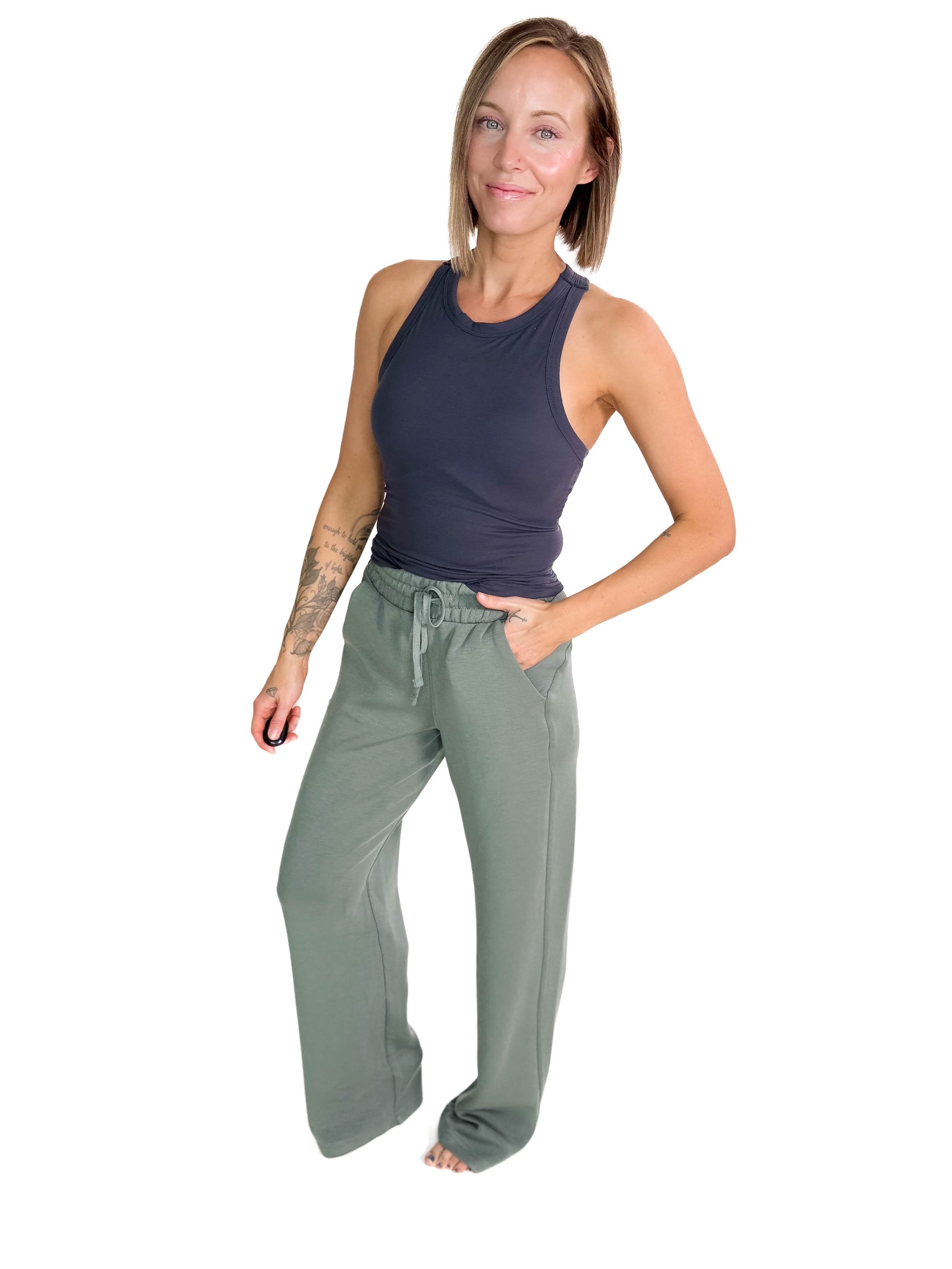 Only The Best Racerback Butter Tank- CHARCOAL