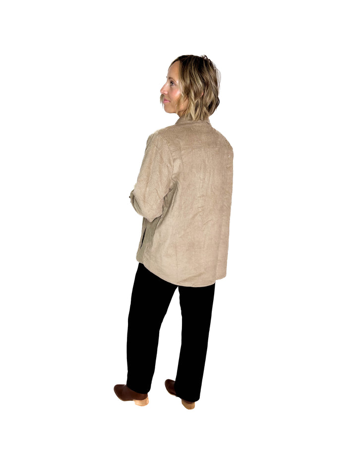 Ridge Corduroy Sherpa Lined Jacket- STONE