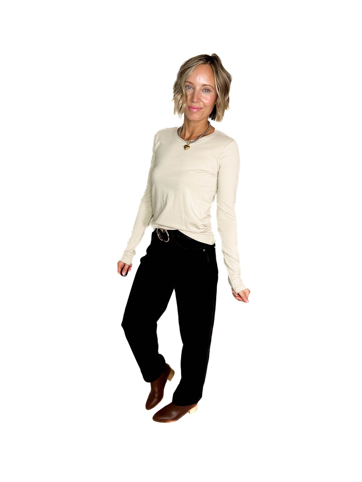Not Your Basic Cotton Long Sleeve- BIEGE