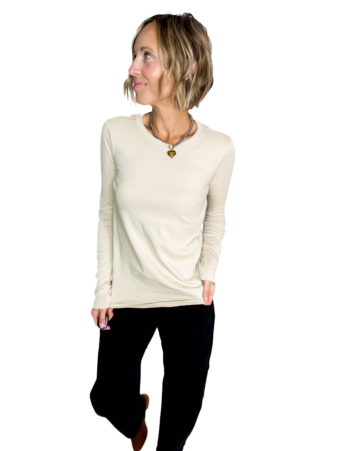 Not Your Basic Cotton Long Sleeve- BIEGE