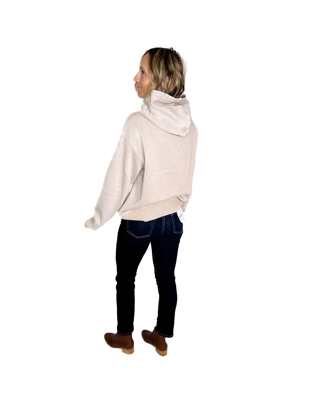 Sweater Weather Washed Hoodie- ASH MOCHA