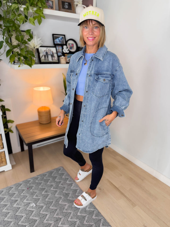 Bentsyn Oversized Denim Jacket- LIGHT