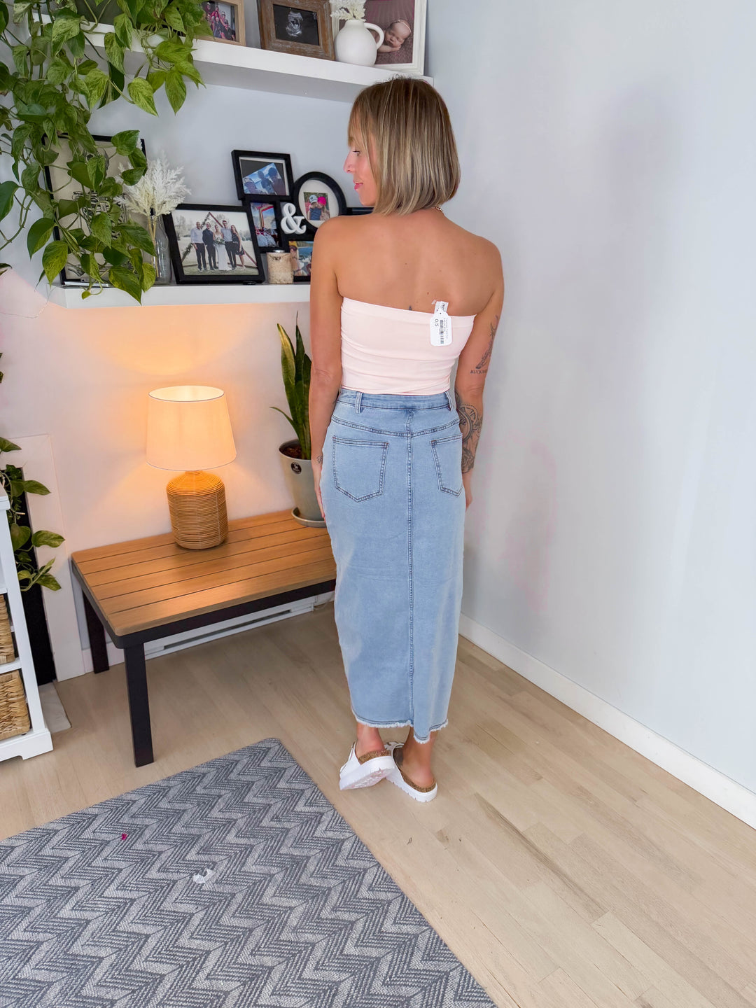 Two Layer Tube Top- PEACHY PINK
