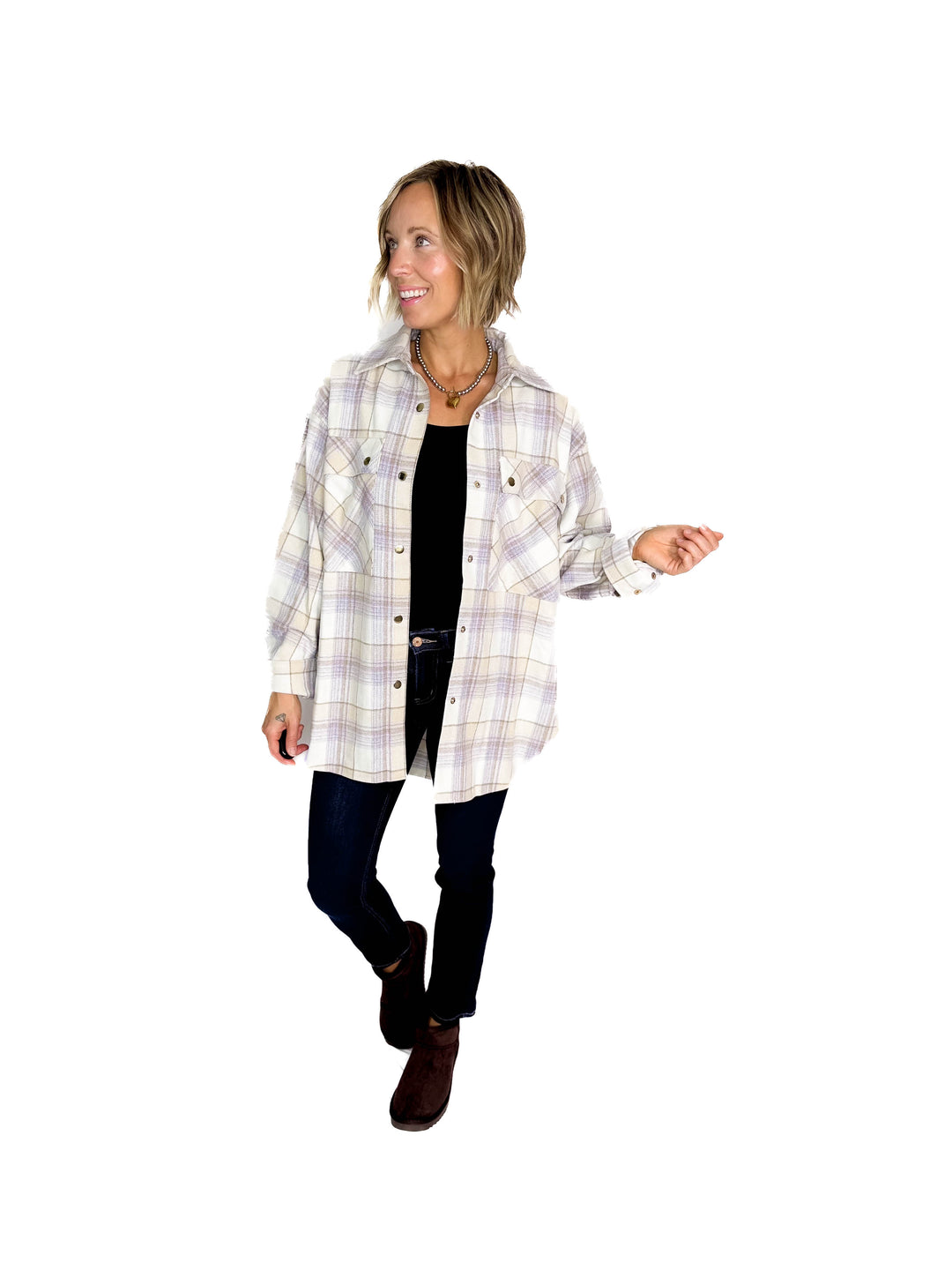 Evolet Shacket- LAVENDER