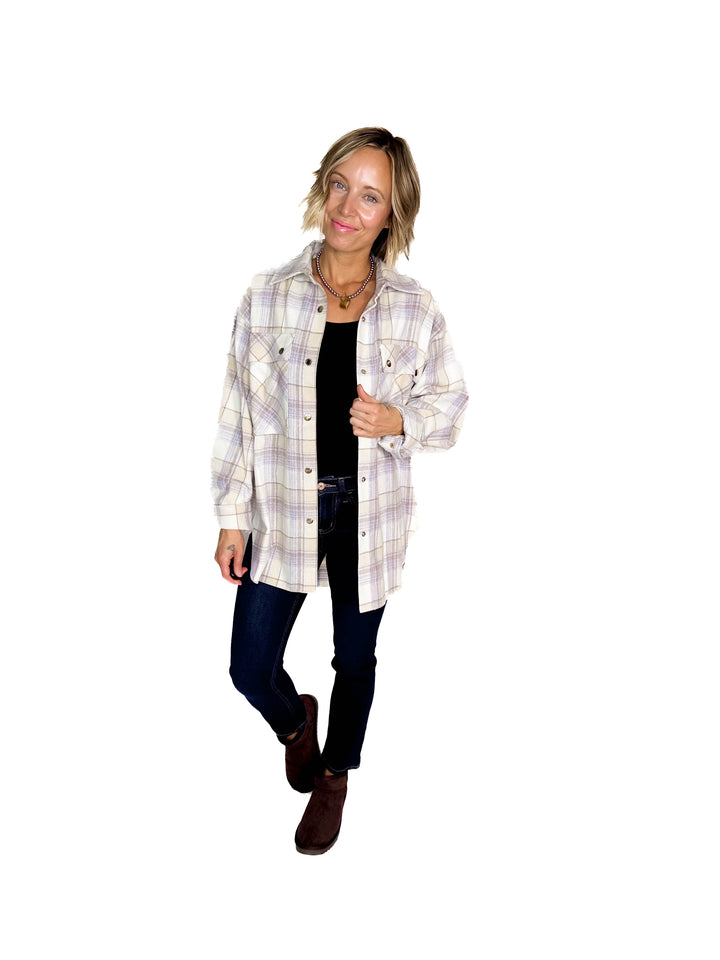 Evolet Shacket- LAVENDER