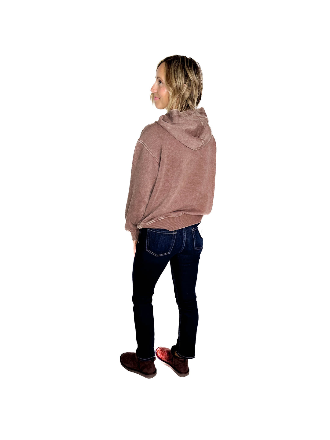 Sweater Weather Washed Hoodie- ESPRESSO