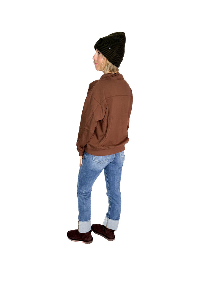 Dawson Classic 1/4 Zip Pullover- BROWN