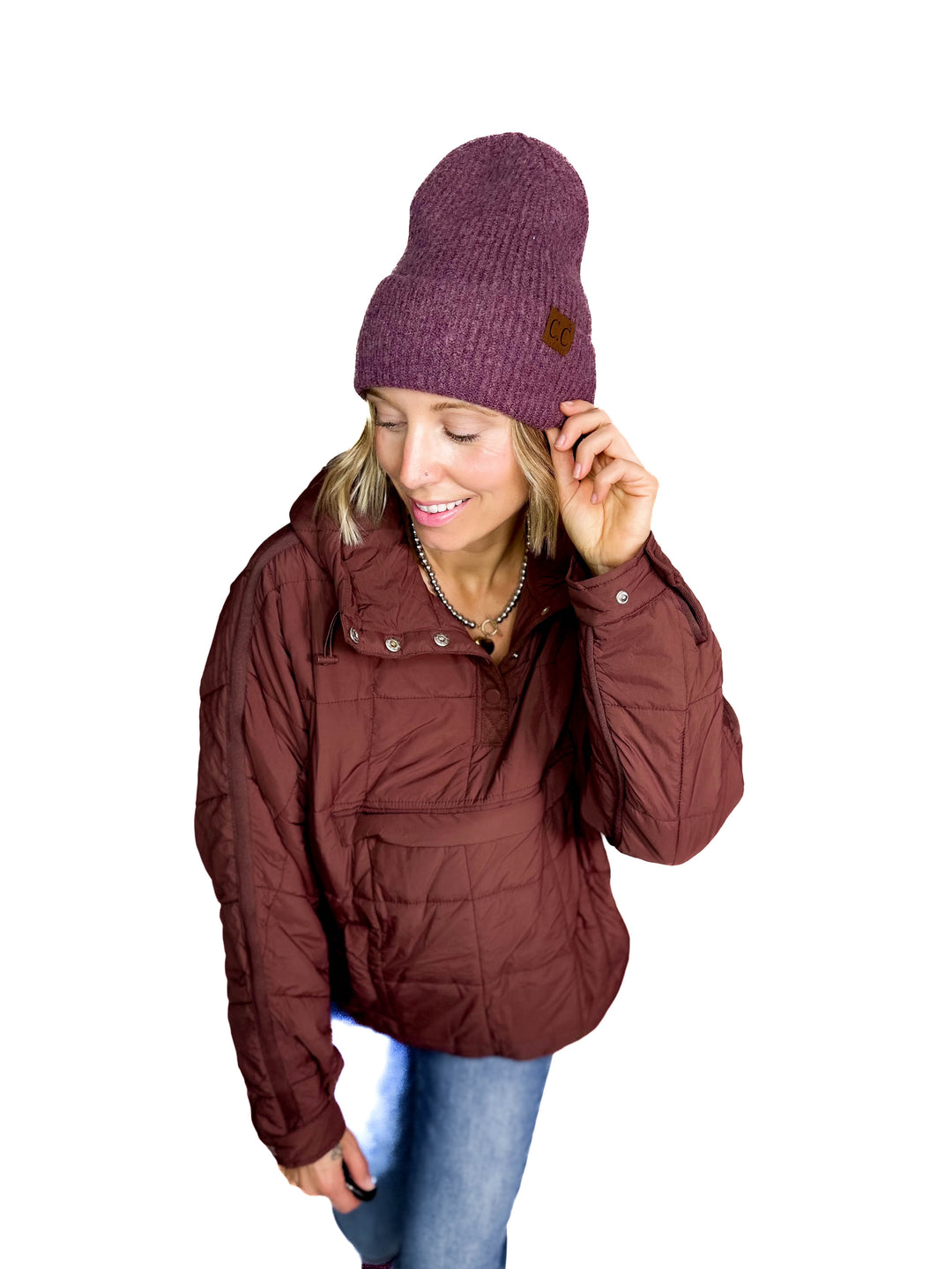 CC Soft Ribbed Beanie- COCO BERRY