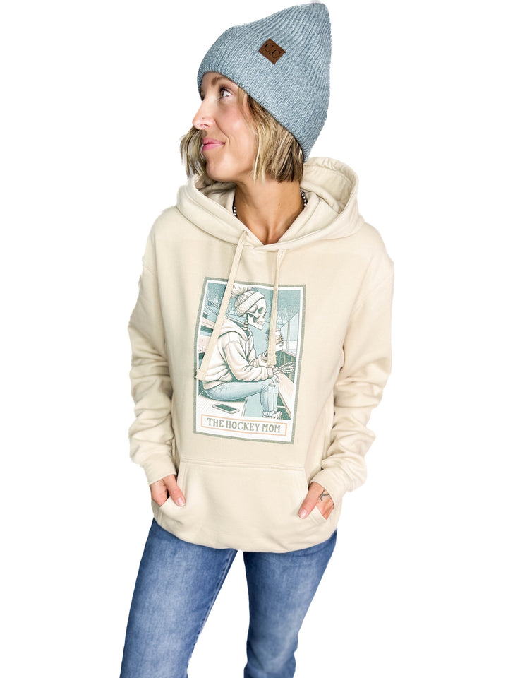 The Hockey Mom Tarot Card Hoodie- SAND