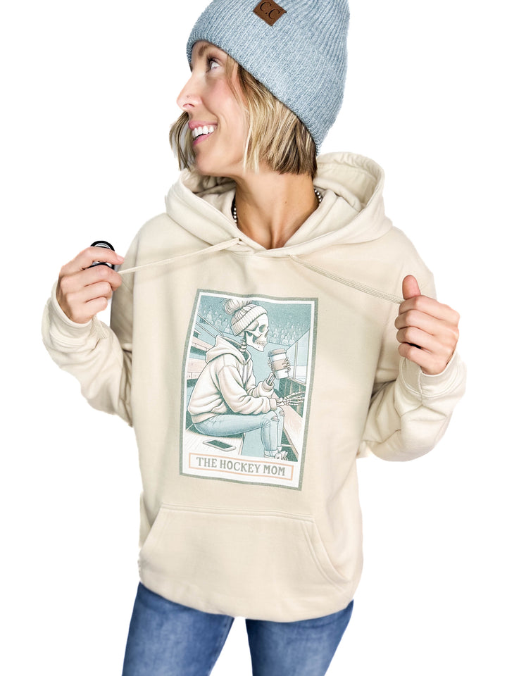 The Hockey Mom Tarot Card Hoodie- SAND