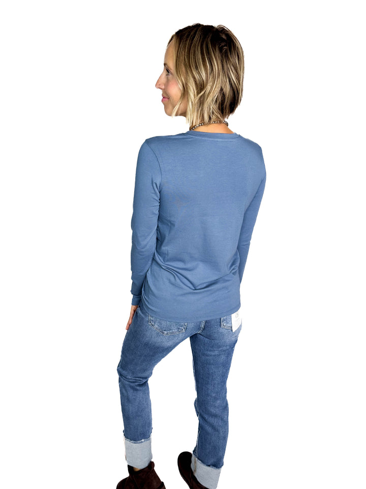 Not Your Basic Cotton Long Sleeve- DUSTY BLUE