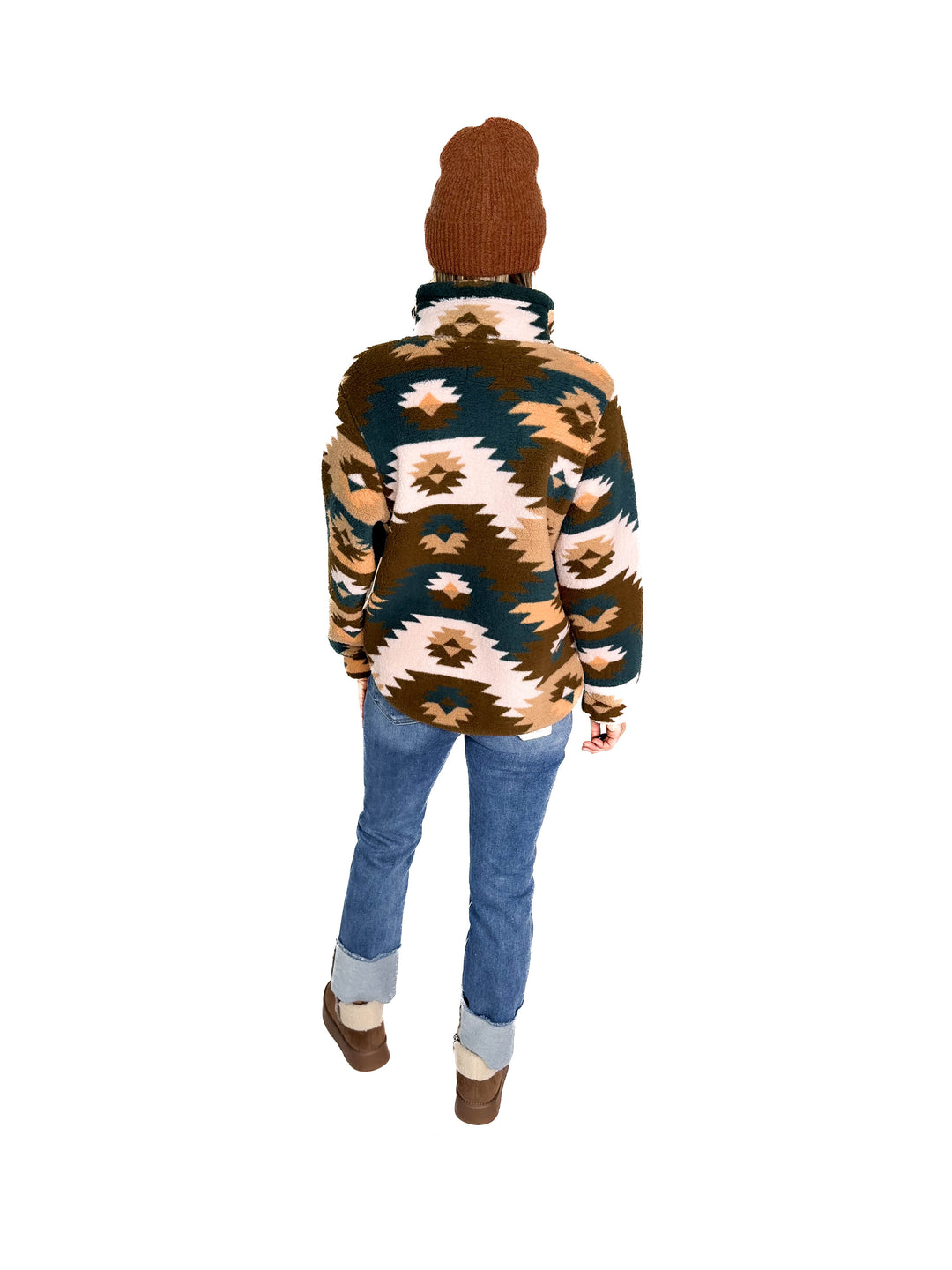 Ainsley Plush Sherpa Full Zip- SEPIA PRAIRIE