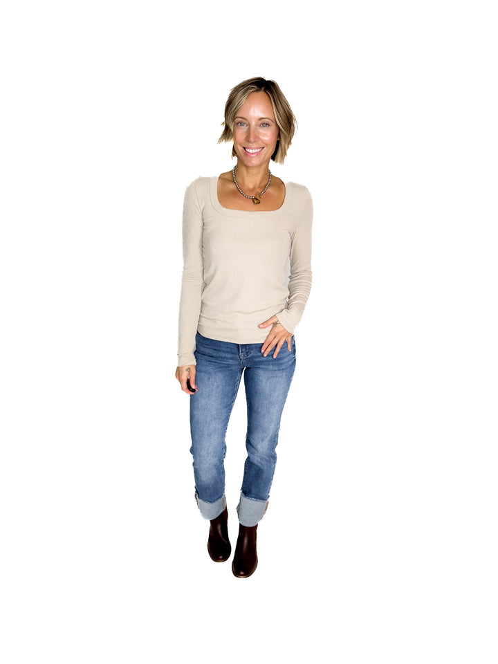 Beth Ribbed Scoop Neck Style- SHELL