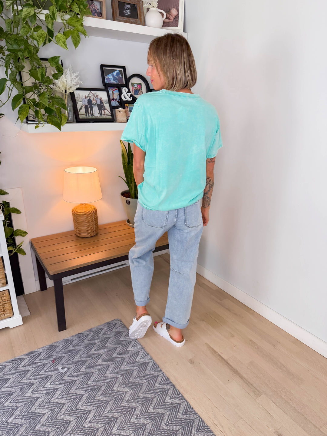 Yasmin Washed Cotton Top- MINT-FINAL SALE