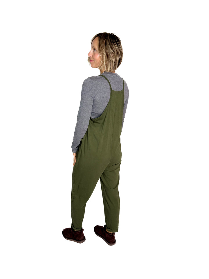 Luxe Lounge Jumpsuit- DARK OLIVE
