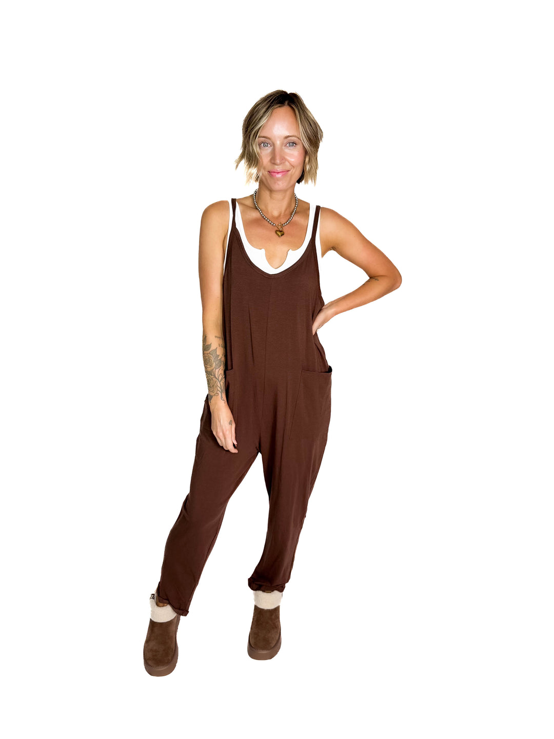 Luxe Lounge Jumpsuit- ESPRESSO