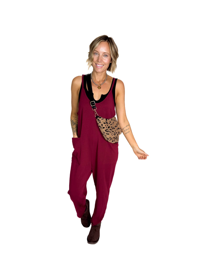 Luxe Lounge Jumpsuit- WINE
