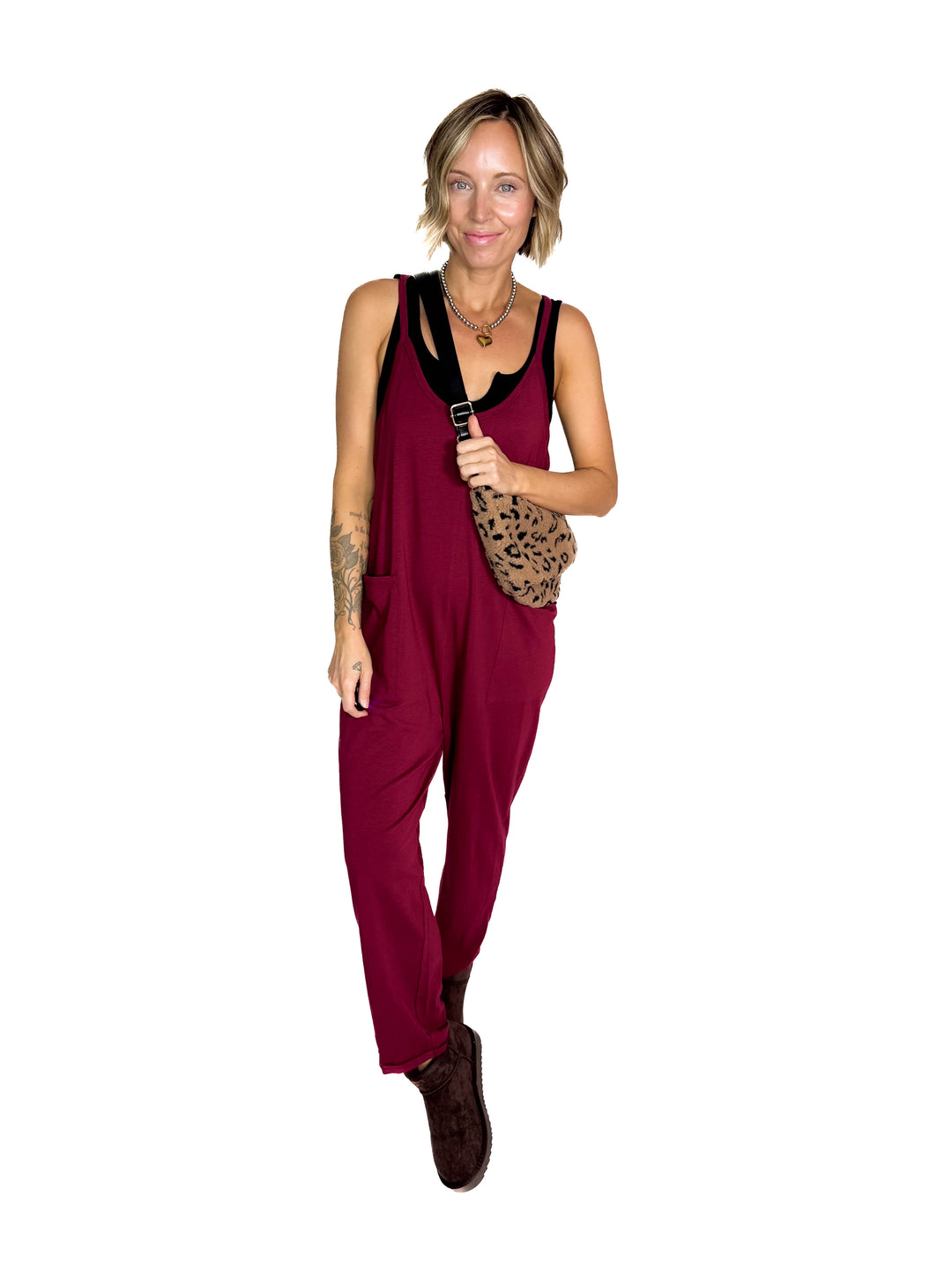 Luxe Lounge Jumpsuit- WINE