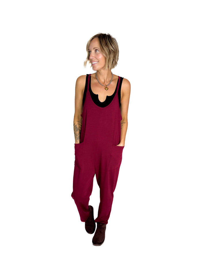 Luxe Lounge Jumpsuit- WINE