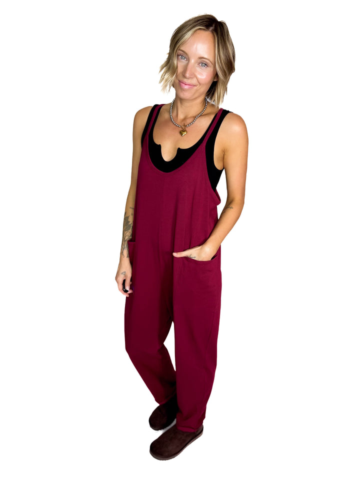Luxe Lounge Jumpsuit- WINE