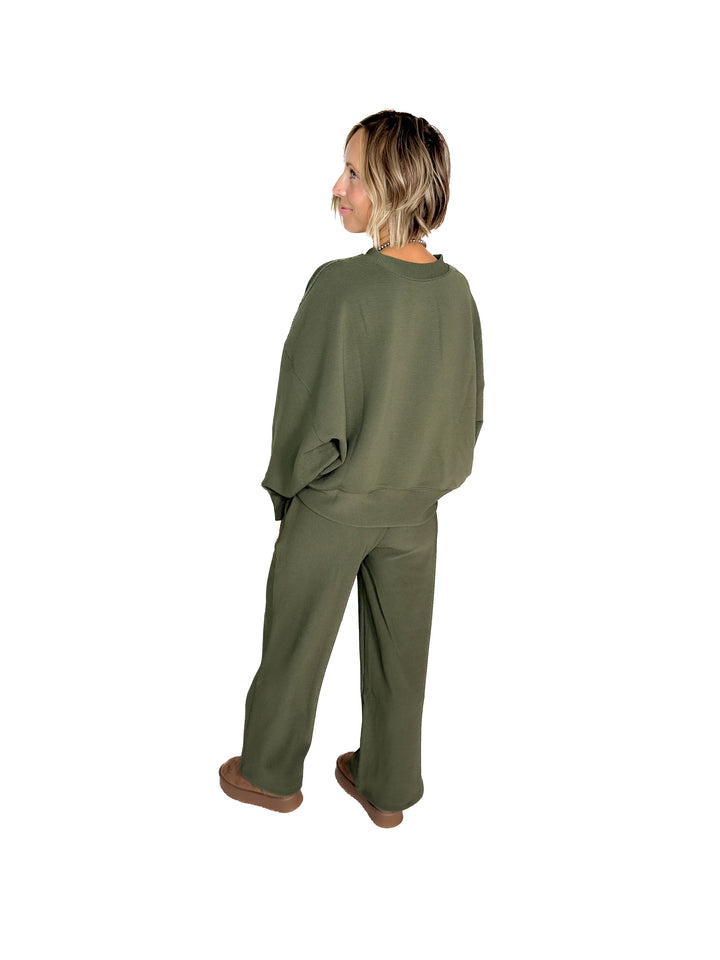 Cider Run Ribbed Set- DARK OLIVE