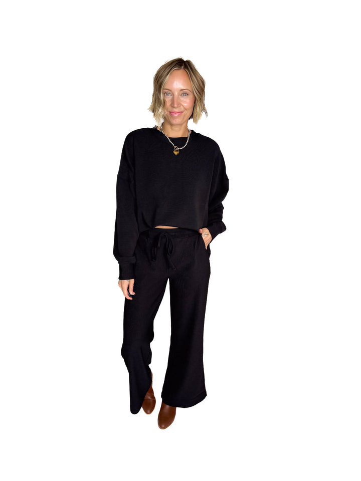 Cider Run Ribbed Set- BLACK