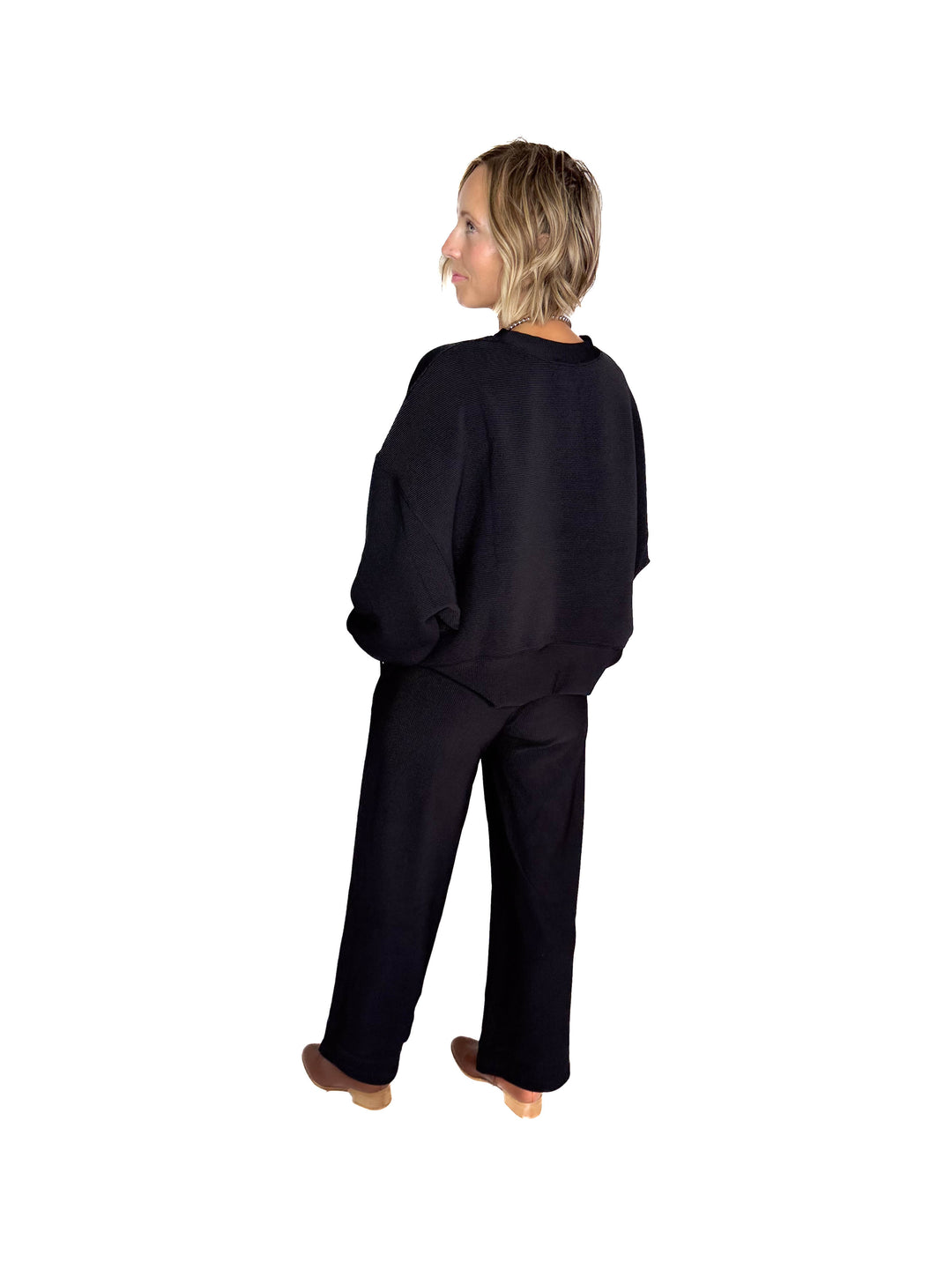 Cider Run Ribbed Set- BLACK