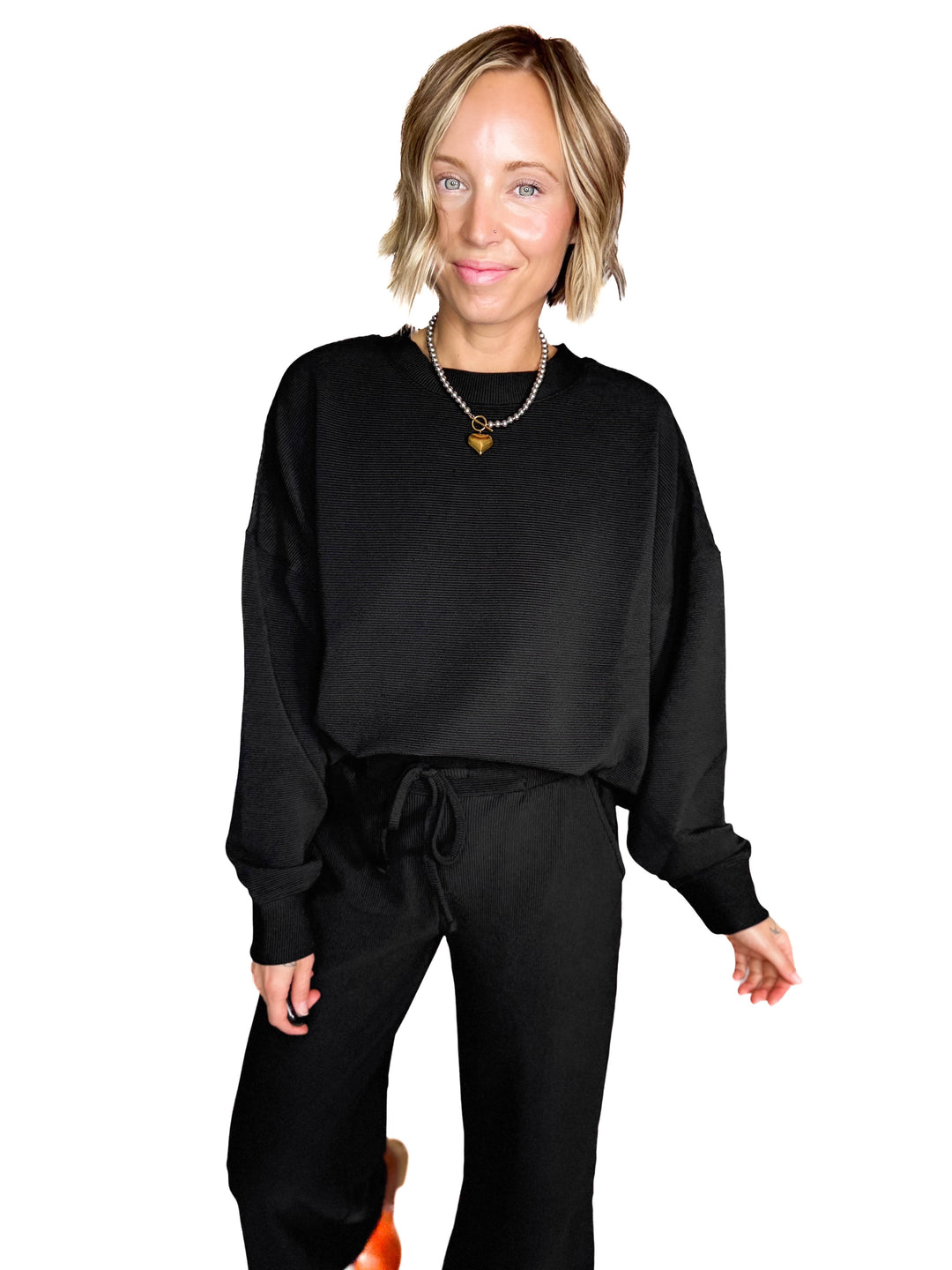Cider Run Ribbed Set- BLACK