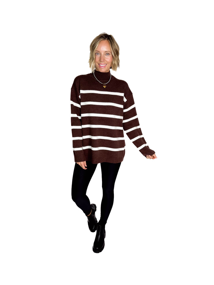 Selene Knit Sweater- CHESTNUT