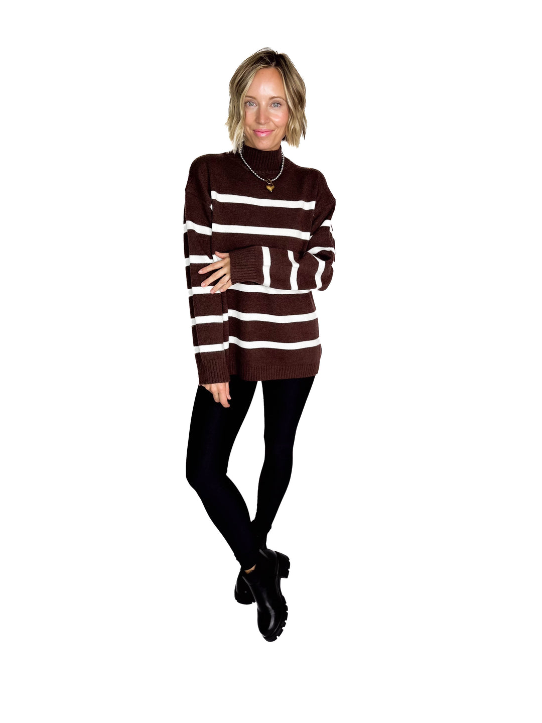 Selene Knit Sweater- CHESTNUT