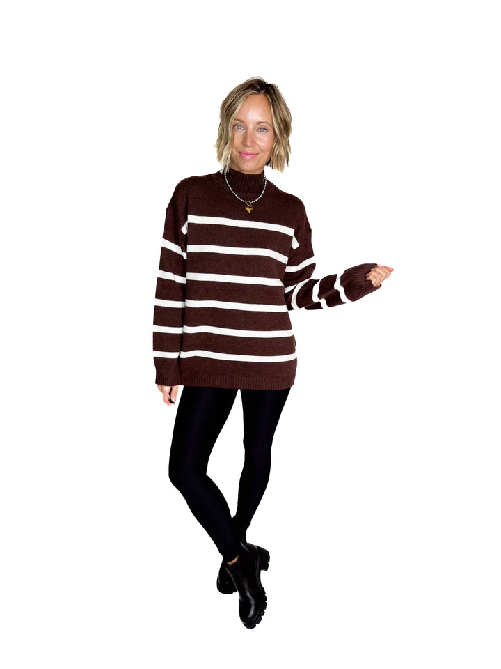 Selene Knit Sweater- CHESTNUT