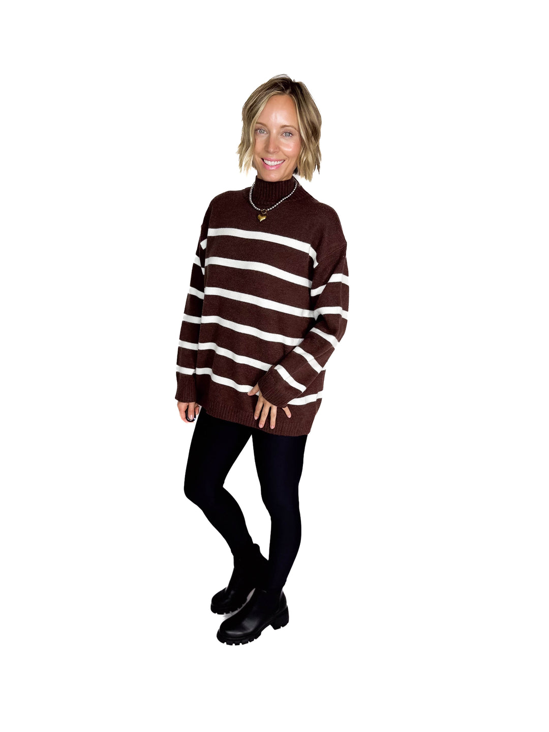 Selene Knit Sweater- CHESTNUT
