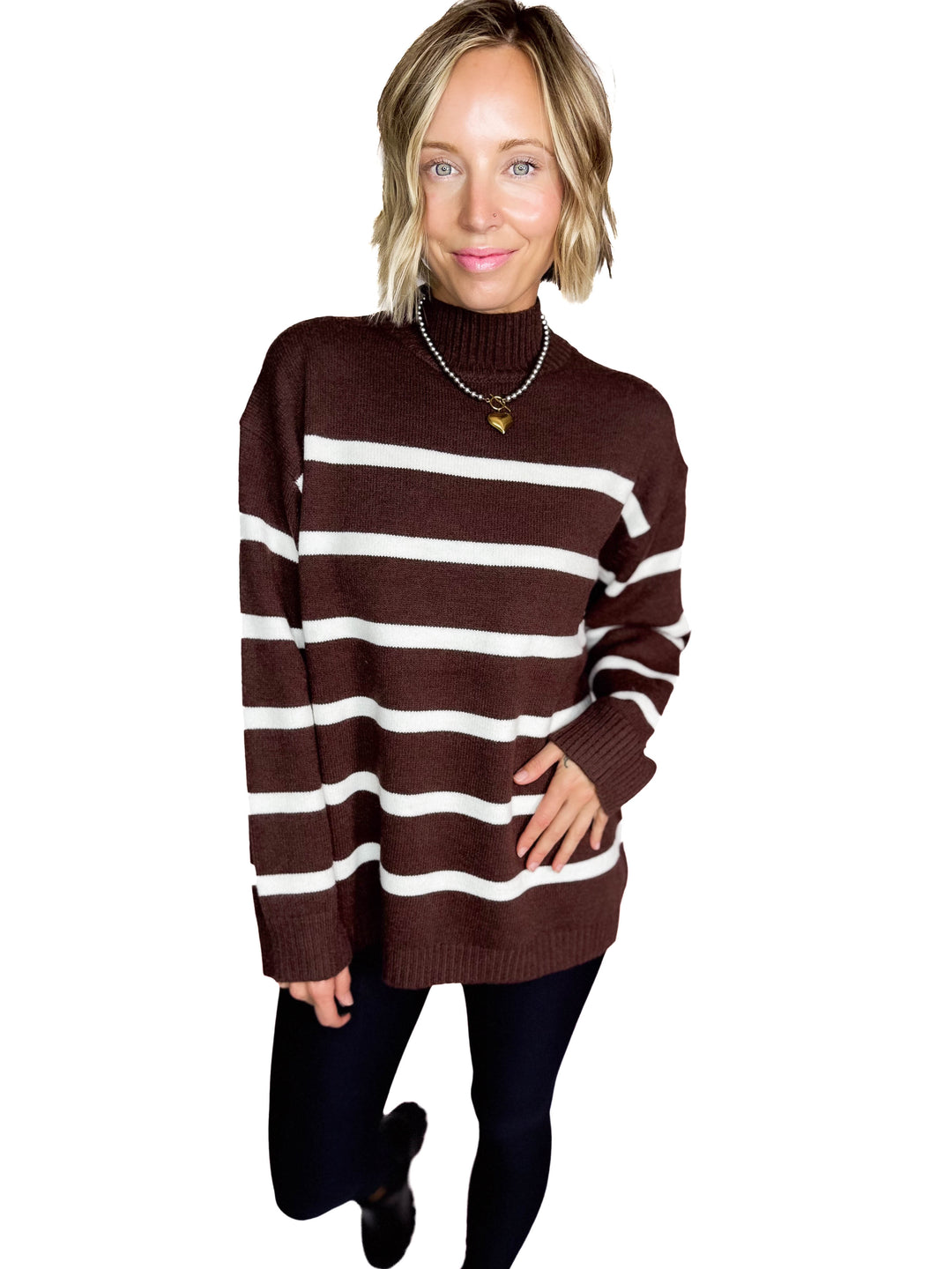 Selene Knit Sweater- CHESTNUT